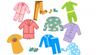 Image of various colorful pajamas